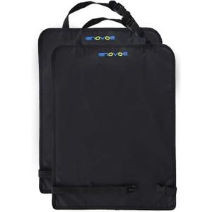 Enovoe Kick Mats Back Seat Protector for Kids - 2 Pack - Premium Quality Car Seat Back Cover Offers Waterproof Protection of Your Upholstery from Mud and Scratches - Backseats Kick Protector for Child (Black)