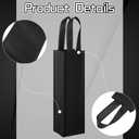 Hoolerry 36 Pcs Gift Bag Black Single Fabric Reusable Non Woven Tote Gift Bags Bulk Bottle Holder Carrier with Handles for Shopping Wedding Birthday Dinner Parties