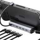 JSAUX Docking Station for Steam Deck/ROG Ally/Legion Go/MSI Claw, 6-in-1 Steam Deck Dock with HDMI 4K@60Hz, Gigabit Ethernet, 3 USB A 3.0 and 100W Charge, Compatible with Steam Deck OLED-HB0603