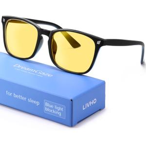 DreamGaze 99.9% Blue Light Blocking Glasses for Better Sleep - Anti Blue Light Glasses Men - Premium Computer Gaming Glasses (Black)
