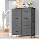 SONGMICS Dresser for Bedroom, Tall Dresser with 8 Fabric Drawers