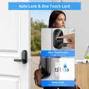 Smart keypad Door Lock with HandleFingerprint Keyless Entry Digital Lock with Built-in doorbell for Front Door,Bedroom,biometric Door knob, APP Control
