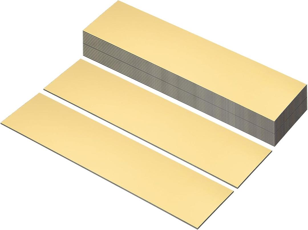 PATIKIL 8"x2" Blank Name Plates, 30 Pack Custom Engraved Name Plate Rectangle Laser Engraving Blanks for Personalized Nameplates Office Door DIY Painting Supplies, Gold, Black