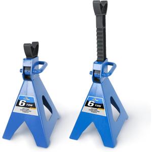 6 Ton (12,000 LBs) Automotive Jack Stands,Heavy Duty Steel Car Lifting Stand for Garages,Repair Shops,Adjustable Height 14.6"- 24",1 Pair