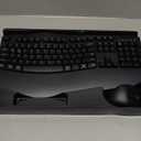 Wireless Keyboard and Mouse Combo, 2.4G Full Size Wave Keys Ergonomic Keyboard with Wrist Rest and 3-Level DPI Adjustable Wireless Ergonomic Mouse for Windows, Mac OS Desktop/Laptop/PC(Black)