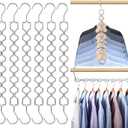 6 Pack Space Saving Hangers for Clothes, Heavy Duty 30Lbs Capacity Magic Clothes Space Saver Sturdy Metal Hanger Organizer with 360 Swivel Hook, Closet Organizers Storage Dorm Essentials Silver