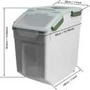 2 Pack Large Flour Storage Container 50 lb Airtight Rice Storage Container with Lid, Wheels, Measuring Cup, Scoop, Plastic Flour Sugar Bin Organizer for Grain Cereal, Rice Dispenser (Green)
