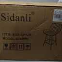 Sidanli Blue Bar Stools Set of 2, 24 Inch Velvet Counter Height Bar Stools with Footrests, Modern Bar Chairs for Home, Kitchen Island, Dining Room