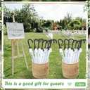 Dansydaisy 12 Pcs Wedding Favors for Guest Umbrella Gifts Bulk 52 Inch Large Dome Rain Windproof Stick Umbrellas with Thank You Tags and Rope Guest Souvenirs for Wedding Party Bridal Favors