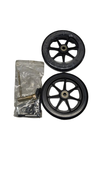 2 Plastic Wheels and nuts and bolts