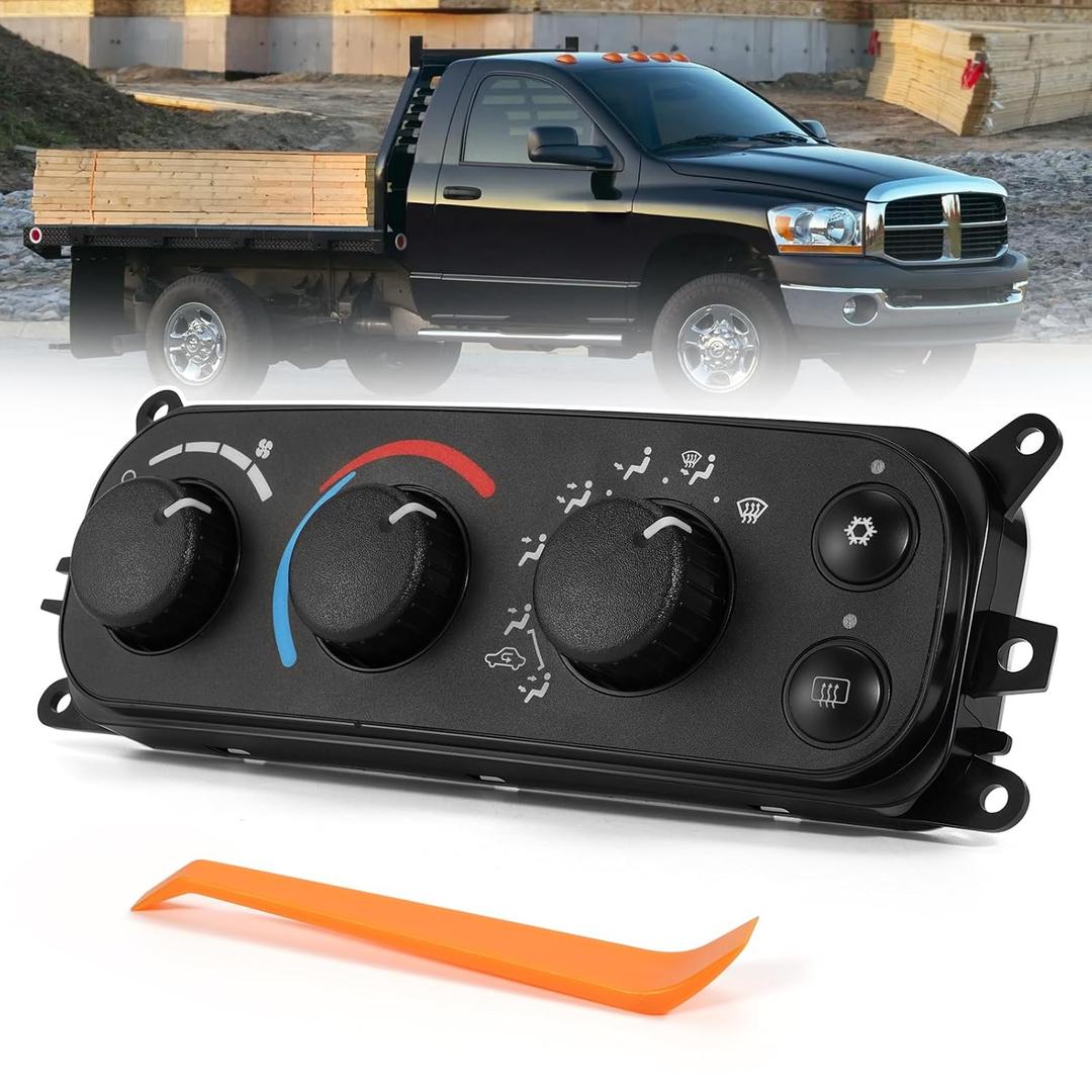599-212 AC Climate Control Heater Module, A/C Panel Fit for 2002-2005 Dodge Ram 1500 2500 3500 Dakota - Replace 55055905AA 55055905AD HVAC Air Conditioning Heater Control Switch