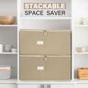 LotFancy Stemware Storage Container, Hard Shell, Large Wine Glass Storage Box for Moving, Stackable, Foldable, Crystal Glassware, Drinkware Case with Dividers & Handles, 21x15.5x10, Beige