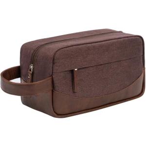Travel Toiletry Bag for Men and Women, Hanging Toiletry Organizer, Water Resistant Shaving Kit with Large Capacity for Travel Accessories (Coffee, Medium)
