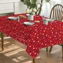 Horaldaily 4th of July Tablecloth 52x70 Inch, Patriotic Star American Independence Day Memorial Day Table Cover for Party Picnic Dinner Decor