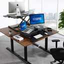 FITUEYES Height Adjustable Standing Desk 32" Wide Sit to Stand Converter Stand Up Desk Tabletop Workstation for Dual Monitor Riser FSD308001WB