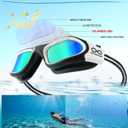 Swim Goggles, Polarized Adult Swimming Goggles Bungee Strap No Hair Pulling Anti-fog Pool Goggles for Men Women