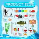 3 x Simplepolymer 36PCS Fishing Cake Topper Decorations Set Fisherman Themed Decoration Gone Fishing Cake Topper with Sea Bass for Fishermen Fish Themed Party Supplies