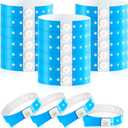 Henoyso 300 Pcs Plastic Wristbands for Events Vinyl Wristband Plastic Bracelet for Events Arm Band Identification for Concerts Carnivals (Blue)