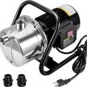 VEVOR 1.1 HP Portable Shallow Well Pump, 978 GPH Garden Jet Pump, 115V, 131 ft Height, Stainless Steel Sprinkler Booster Pumps for Garden Lawn Irrigation system, Lake Fountain, Water Transfer