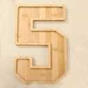 Number Charcuterie Boards Platter Wooden Number Plate Serving Tray 11" Fruit Cheese Cupcake Dessert Dishes for Happy New Year Eve Party Decorations Kitchen Table Supplies
