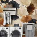 Ginkgo Leaf Removable Self-Adhesive Wallpaper for Bedroom & Living Room Decor 17.7236 Inch,Waterproof Wall Covering for Accent Walls, Apartment, Nursery (Solid color01)