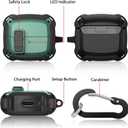 KOREDA Compatible with Samsung Galaxy Buds 3 Case & Galaxy Buds 3 Pro Case with Cleaner Kit, Military TPU Shockproof Protective Hard Cover with Secure Lock for Men (Green)