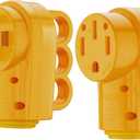 Kohree 50 Amp RV Plug Male and Female RV Replacement Plug Set 14-50P 14-50R 125V/250V with Ergonomic Grip Handle Yellow