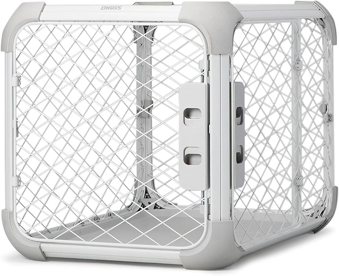 DIGGS Evolv Dog Crate - Slim, Durable Dog Kennel with Removable Ceiling Panel and Modular Design - Safe, Stylish, and Convenient (Ash, Medium)