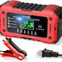 Battery Charger 15A 12V Fully Automatic Smart Trickle Car Battery Charger Maintainer with LCD Display & Temperature Compensation for Car Truck Motorcycle Lawn Mower Boat