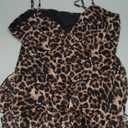 GORGLITTER Women's Plus Size Dress Sexy Club Birthday Cheetah Leopard Cocktail Asymmetrical Mini Dress Going Out Outfits XXL