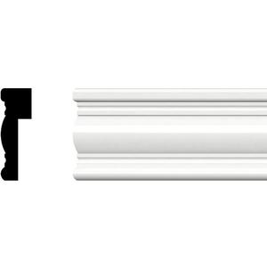 Ekena Millwork MLD03X01X96WCSWPV 3" H x 1" P x 96" L Decorative Wainscot, PVC Cap Moulding Ivory