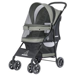 ROODO 4 Wheel Dog Cat Pet Stroller Best Lightweight Foldable Compact Portable Jogger All Terrain Travel Pet Gear Puppy Doggie Bunny Kitty Stroller for up to 30lbs Medium Small Dogs Cats(sage Green)