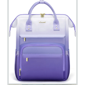 LOVEVOOK Gradient Laptop Backpack for Women, 15.6 Inch Work Computer Bakcpack Purse Laptop Bag With Anti-Theft Pocket,Waterproof Carry on Teacher College Backpack for Travel, Purple/White