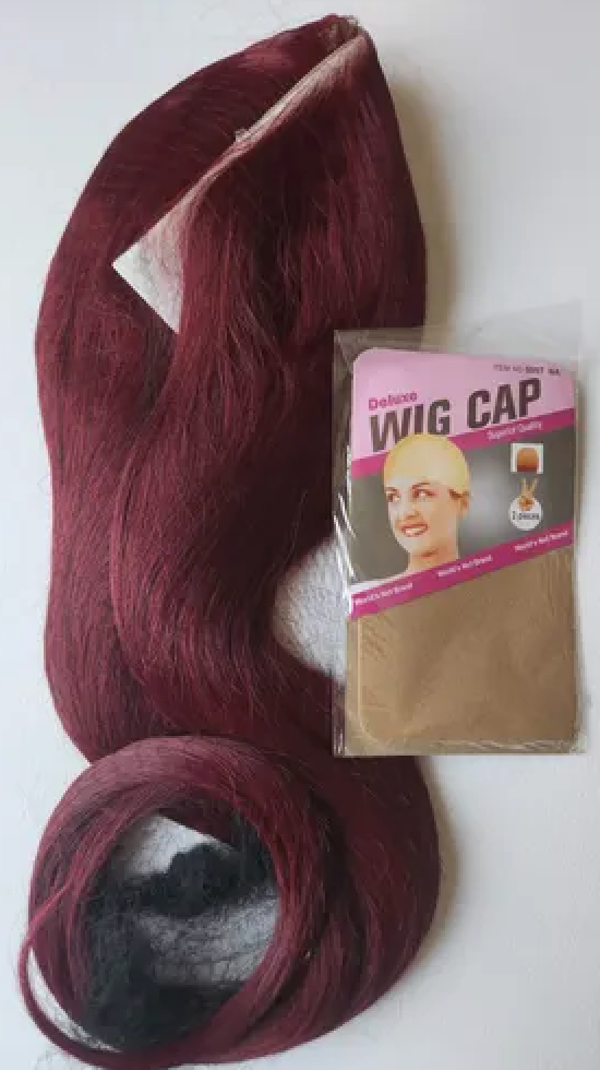 Glueless Wear and Go Wig Pre Plucked Natural Straight Wig - Dark Pink Lace Front Synthetic Wig Beginner Friendly Natural Hairline for Women Daily Party Cosplay