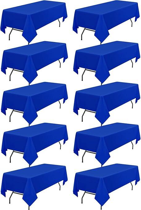 10 Pack Blue Tablecloths for Round Tables 120 Inch Tablecloth Round Table Cloths Polyester Tablecloths for Rectangle Tables Fabric Tablecloth Washable Tablecloth for Wedding Party