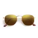 SOJOS Small Square Polarized Sunglasses for Men and Women Polygon Mirrored Lens SJ1072 with Gold Frame/Gold Mirrored Lens