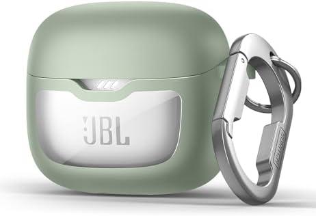 SURITCH Magnetic Bumper Case Compatible with JBL Tune Flex Earbuds, Rugged Shockproof Protective Covers for JBL Tune Flex with Magnetic Lid Lock & Carabiner & Cleaning Kit & Removal Tool, Green