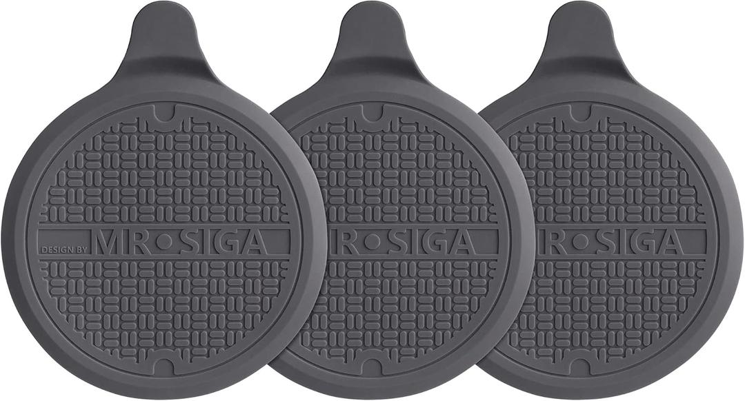 MR.SIGA Silicone Bathtub Stopper, Drain Stopper for Shower, Sink, 5.1" Diameter, Grey, 3 Pack