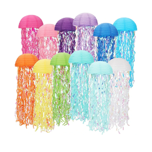 Baquler Set of 12 Jellyfish Paper Lanterns Jellyfish Lanterns Hanging Decoration for Mermaid Sea Ocean Birthday Party Decorations (Multi Colors