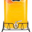 2 Gallon Glass Drink Dispenser with Stand and Stainless Steel Spigot, Mason Jar Drink Dispensers with Lids, Large Glass Water Beverage Dispenser for Lemonade, Iced Tea, Juice, Punch, Parties