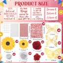 Gersoniel 40 Pcs Hand Made DIY Graduation Cap Decorations Accessory Kit with Paper Flower Heads Graduation Quote Glitter Stickers 3D Butterfly Rhinestones for DIY Hat Grad Cap Topper Decor(Red), Large