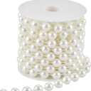 12mm Pearl Beads String, Ivory Pearls for Crafting Imitation Decorative Beads Garland 5.5 Yds, Wedding Party Valentine Christmas Tree Decorations (12mm/4.9m)