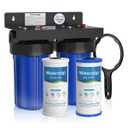 Waterdrop Whole House Water Filter System, with Carbon Filter and Sediment Filter, 5-Stage Filtration, Highly Reduce Lead, Chlorine, Odor and Taste, 2-Stage 5 Micron WD-WHF21-PG, 1" Inlet/Outlet