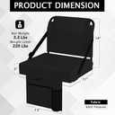 2pcs Stadium Seat for Bleachers with Back SupportPortable Bleacher Chairs with Back and CushionIncludes Shoulder Strap and Cup Holder, 11 inches x 16 inches x 14 inches