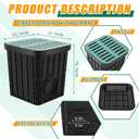 Catch Basin with Grate 15 x 15 x 15 Inch Square Large Catch Basin for Drainage with Debris Basket French Drain Without Reserved Hole for Yard, Downspout, Lawn, Municipal Pipeline