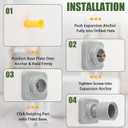 L Shape Shower Curtain Rod Holder - 25mm Angled Mount with Swivel Joints & Hardware Kit, Drilling Required (2, Grey)
