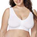 Hanes Womens Pure Comfort Front-Close Wireless Bra, Seamless Cooling T-Shirt Bra, Mj1274 (XX-Large)