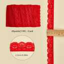 20 Yards Red Stretch Lace Ribbon, Vintage Lace Ribbons Trim, Embroidered Edge Trimming Embroidery Sewing Ribbons Crochet Fringe Trims for Crafts Item Wrapping, Bridal Wedding Decoration