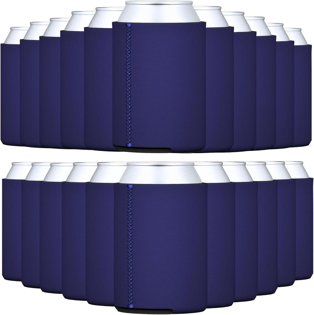 TahoeBay Neoprene Can Coolers (25-Pack) Standard 12 Ounce Cans Blank Beer Sleeves (Navy)