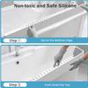 Bathtub Splash Guard PlayPad Shelf Area with Strong Suction Cups, Toy Tray Caddy Holder Storage Over Tub, Bathtub Ledge Guard, No Mess Water, Splash Protection Water Barrier for Bathroom-White